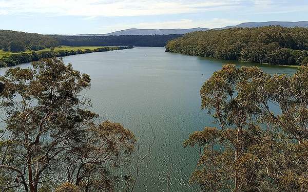The Shoalhaven River at Nowra, seen from Hanging Rock Lookout
